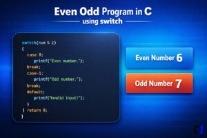 even odd program in c using switch case