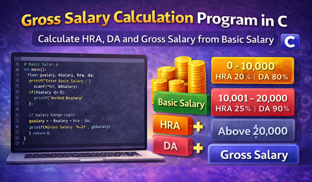 gross salary calculation program in c