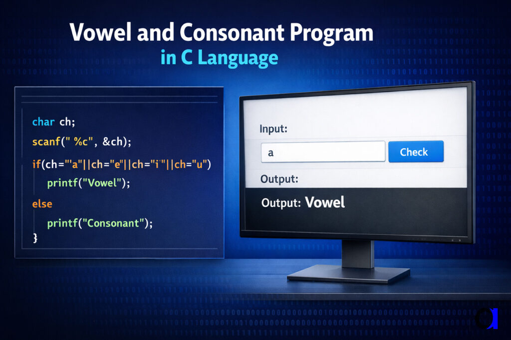 vowel and consonant program in c using switch case